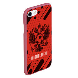 Чехол iPhone 7/8 матовый FOOTBALL RUSSIA Футбол, цвет: 3D-малиновый — фото 2