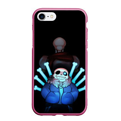 Чехол iPhone 7/8 матовый UNDERTALE, цвет: 3D-малиновый