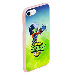 Чехол iPhone 7/8 матовый Brawl StarsZombibi, цвет: 3D-светло-розовый — фото 2