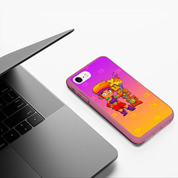 Чехол iPhone 7/8 матовый Brawl Stars Amber, цвет: 3D-малиновый — фото 2