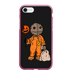 Чехол iPhone 7/8 матовый Halloween, цвет: 3D-малиновый