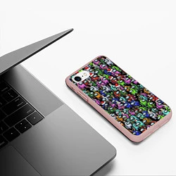 Чехол iPhone 7/8 матовый Among Us С Новым Годом!, цвет: 3D-светло-розовый — фото 2