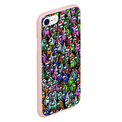 Чехол iPhone 7/8 матовый Among Us С Новым Годом!, цвет: 3D-светло-розовый — фото 2