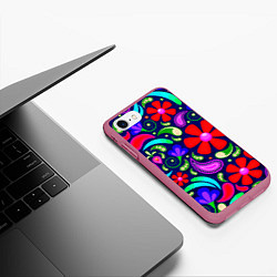 Чехол iPhone 7/8 матовый Flower$$$, цвет: 3D-малиновый — фото 2