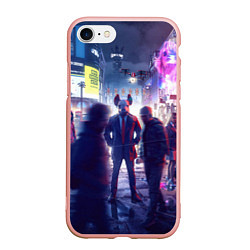 Чехол iPhone 7/8 матовый Маска Watch dogs Z, цвет: 3D-светло-розовый