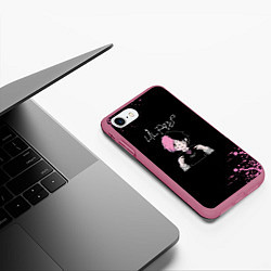 Чехол iPhone 7/8 матовый Лил Пип, цвет: 3D-малиновый — фото 2