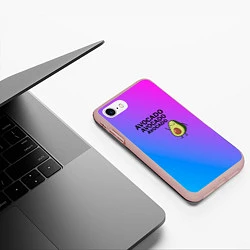 Чехол iPhone 7/8 матовый Авокадо, цвет: 3D-светло-розовый — фото 2