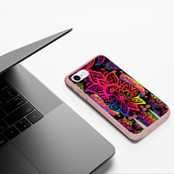 Чехол iPhone 7/8 матовый  Слон с орнаментом, цвет: 3D-светло-розовый — фото 2