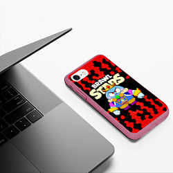 Чехол iPhone 7/8 матовый Brawl StarsKing Lou, цвет: 3D-малиновый — фото 2