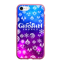 Чехол iPhone 7/8 матовый GENSHIN IMPACT, цвет: 3D-малиновый