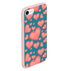 Чехол iPhone 7/8 матовый Любовь, цвет: 3D-светло-розовый — фото 2