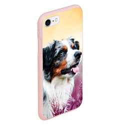 Чехол iPhone 7/8 матовый Австралийская Овчарка, цвет: 3D-светло-розовый — фото 2