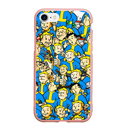 Чехол iPhone 7/8 матовый FALLOUT, цвет: 3D-светло-розовый