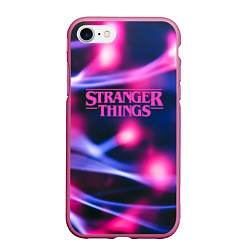 Чехол iPhone 7/8 матовый STRANGER THINGS S, цвет: 3D-малиновый