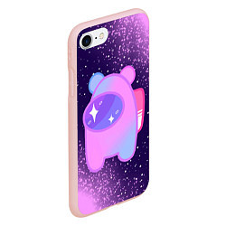 Чехол iPhone 7/8 матовый AMONG US - SPACE, цвет: 3D-светло-розовый — фото 2