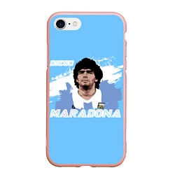 Чехол iPhone 7/8 матовый Диего Марадона, цвет: 3D-светло-розовый