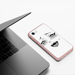 Чехол iPhone 7/8 матовый Ахегао, цвет: 3D-светло-розовый — фото 2