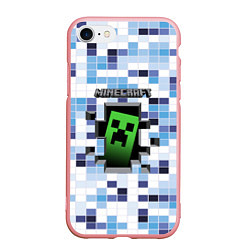 Чехол iPhone 7/8 матовый Minecraft S, цвет: 3D-баблгам