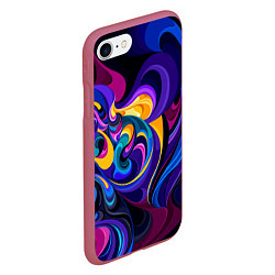 Чехол iPhone 7/8 матовый Абстрактный Узор тёмный, цвет: 3D-малиновый — фото 2