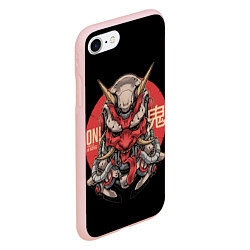 Чехол iPhone 7/8 матовый Cyber Oni Samurai, цвет: 3D-светло-розовый — фото 2