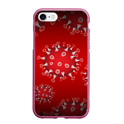 Чехол iPhone 7/8 матовый Вирусяка, цвет: 3D-малиновый