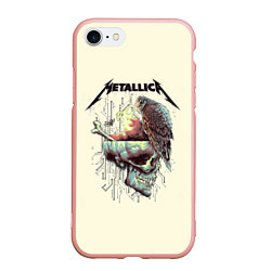 Чехол iPhone 7/8 матовый Metallica, цвет: 3D-светло-розовый