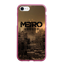 Чехол iPhone 7/8 матовый Metro город-призрак, цвет: 3D-малиновый