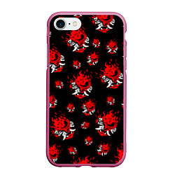 Чехол iPhone 7/8 матовый SAMURAI 2077 PATTERN, цвет: 3D-малиновый