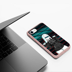 Чехол iPhone 7/8 матовый Zero Two Senpai, цвет: 3D-светло-розовый — фото 2