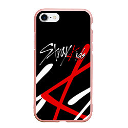 Чехол iPhone 7/8 матовый STRAY KIDS, цвет: 3D-светло-розовый