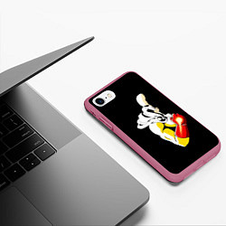 Чехол iPhone 7/8 матовый Сайтама One Punch Man, цвет: 3D-малиновый — фото 2