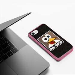 Чехол iPhone 7/8 матовый Чык Чырык, цвет: 3D-малиновый — фото 2
