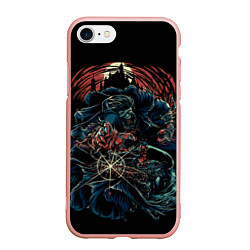 Чехол iPhone 7/8 матовый Bloodborne, цвет: 3D-светло-розовый