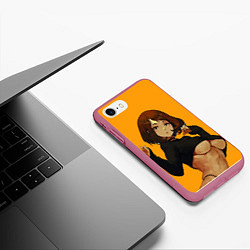 Чехол iPhone 7/8 матовый Uraraka Ahegao Урарака, цвет: 3D-малиновый — фото 2