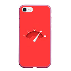 Чехол iPhone 7/8 матовый Измеритель Любви, цвет: 3D-малиновый