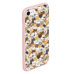 Чехол iPhone 7/8 матовый Котики муркотики, цвет: 3D-светло-розовый — фото 2