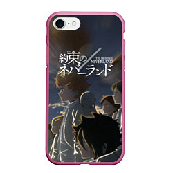 Чехол iPhone 7/8 матовый The promised neverland Z, цвет: 3D-малиновый