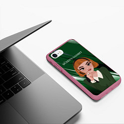 Чехол iPhone 7/8 матовый Queens Gambit Ход Королевы, цвет: 3D-малиновый — фото 2