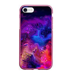 Чехол iPhone 7/8 матовый НЕОНОВЫЕ РАЗВОДЫ, цвет: 3D-малиновый