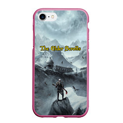 Чехол iPhone 7/8 матовый The Elder Scrolls, цвет: 3D-малиновый