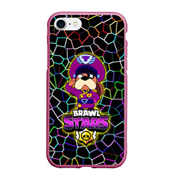 Чехол iPhone 7/8 матовый Brawl StarsColonel Ruffs, цвет: 3D-малиновый