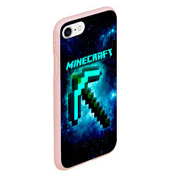 Чехол iPhone 7/8 матовый Minecraft, цвет: 3D-светло-розовый — фото 2