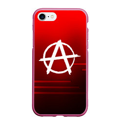 Чехол iPhone 7/8 матовый АНАРХИЯ ANARCHY, цвет: 3D-малиновый