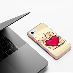 Чехол iPhone 7/8 матовый Любовь, цвет: 3D-светло-розовый — фото 2