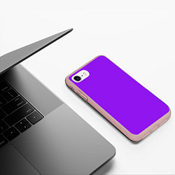 Чехол iPhone 7/8 матовый Фиолетовый, цвет: 3D-светло-розовый — фото 2