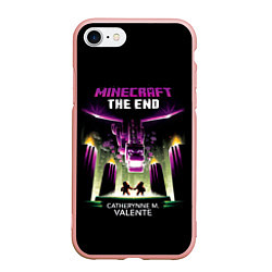 Чехол iPhone 7/8 матовый Minecraft THE END, цвет: 3D-светло-розовый