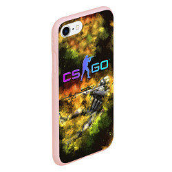 Чехол iPhone 7/8 матовый CS GO Gold dust, цвет: 3D-светло-розовый — фото 2