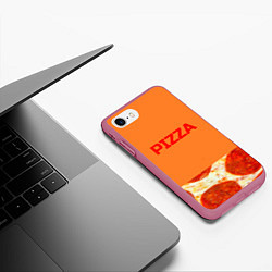 Чехол iPhone 7/8 матовый Pizza, цвет: 3D-малиновый — фото 2