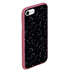 Чехол iPhone 7/8 матовый Созвездие, цвет: 3D-малиновый — фото 2