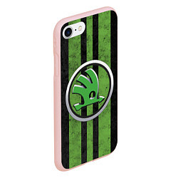 Чехол iPhone 7/8 матовый Skoda Green Logo Z, цвет: 3D-светло-розовый — фото 2